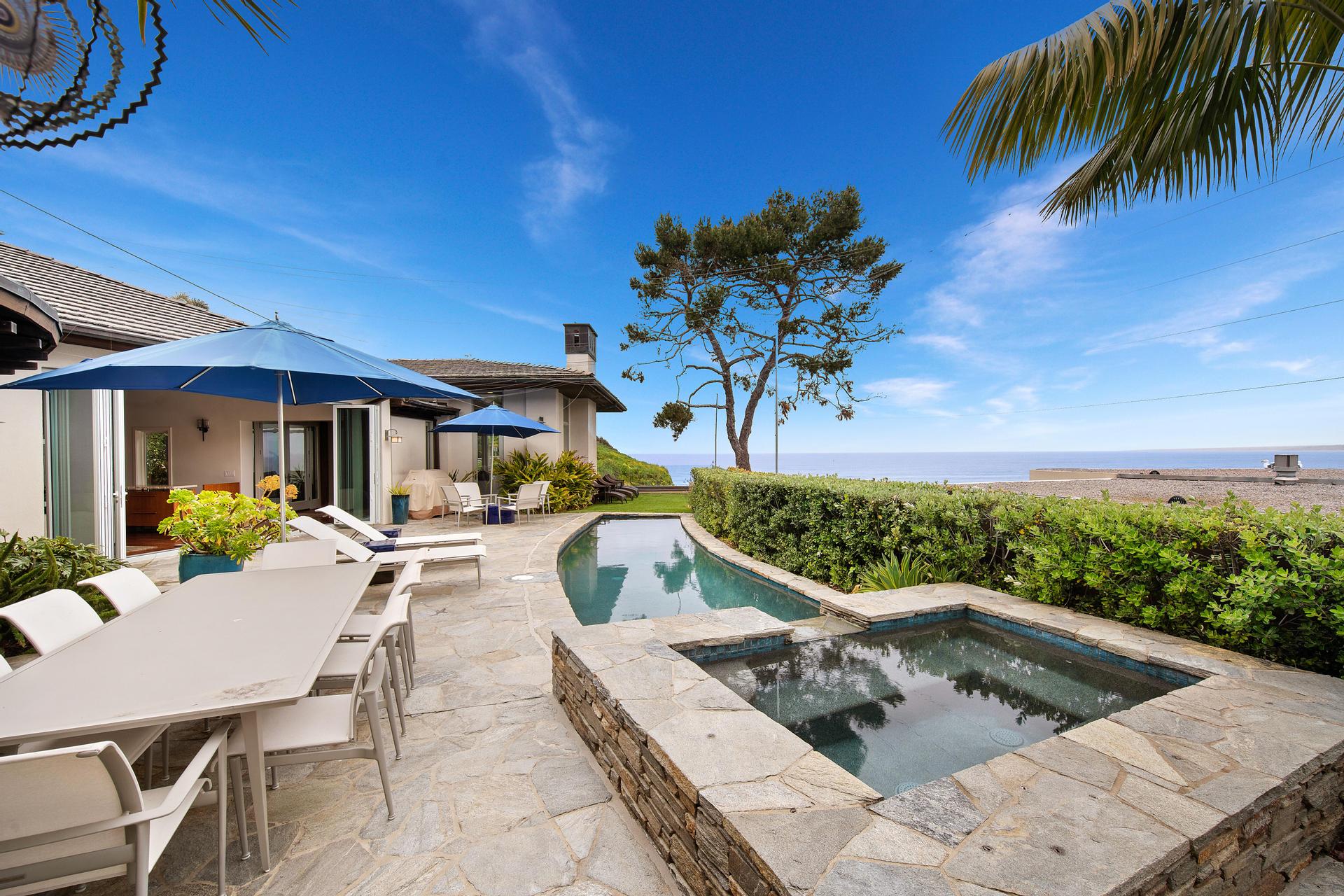 Private pool and spa with Pacific Ocean views